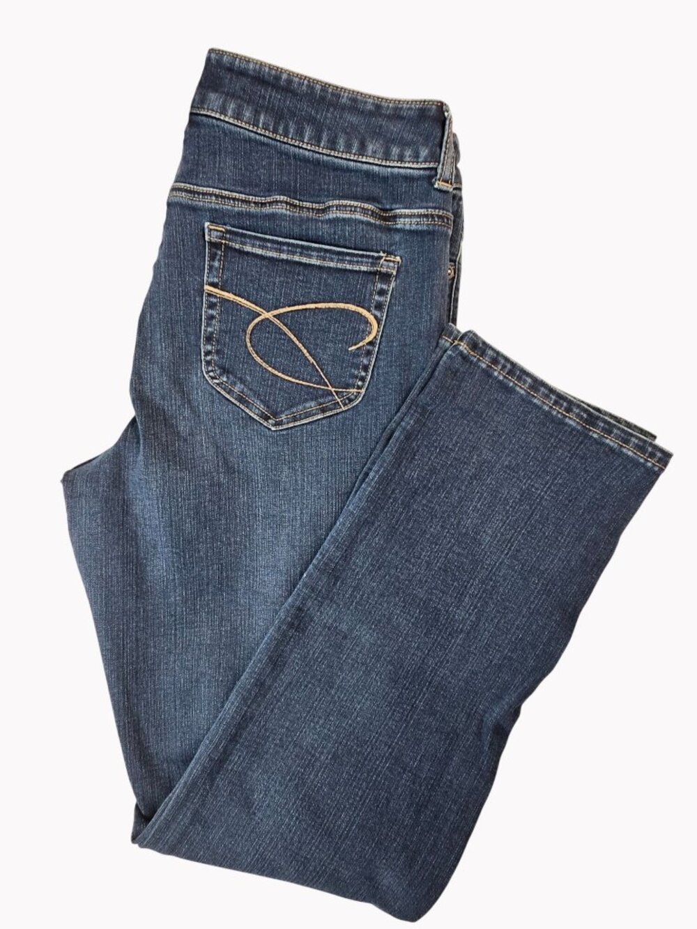 Chicos Platinum 1.5 Womens Jeans 10R Medium Wash Straight Leg Denim Classic